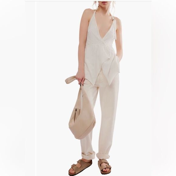 Free People Layla Halter Tunic Tank Color: Optic White Size XL - Picture 11 of 11